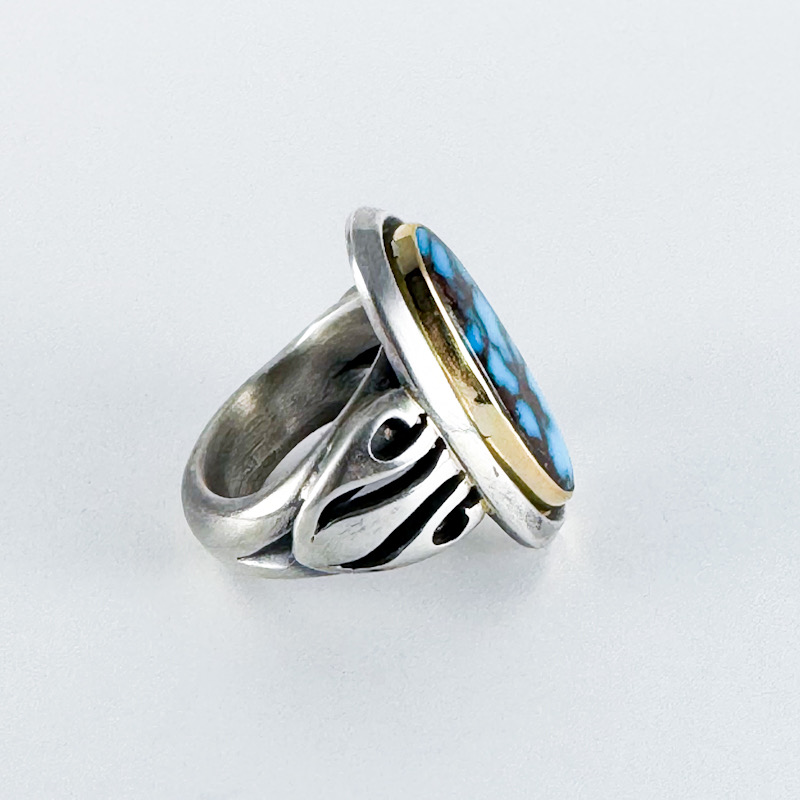 Tyrone Yasutomo Kodera Silver Ring 577 | ターコイズ・メンズ