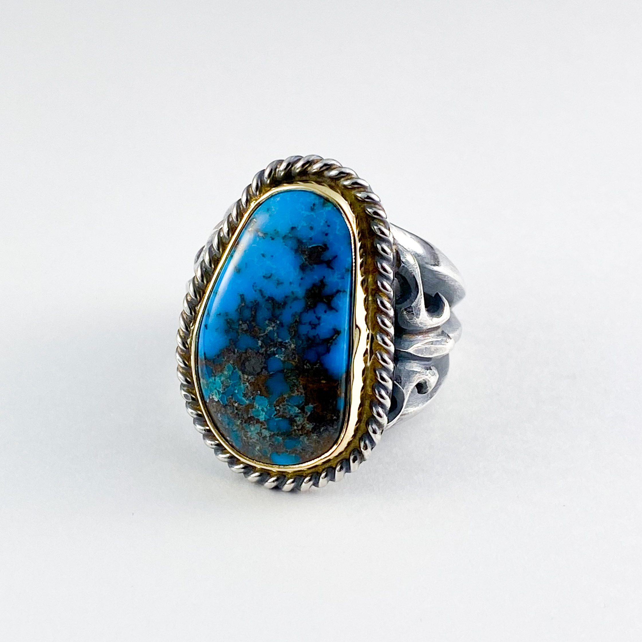 Persian Turquoise K18-bezel Original ring 275 | ターコイズ・メンズ 