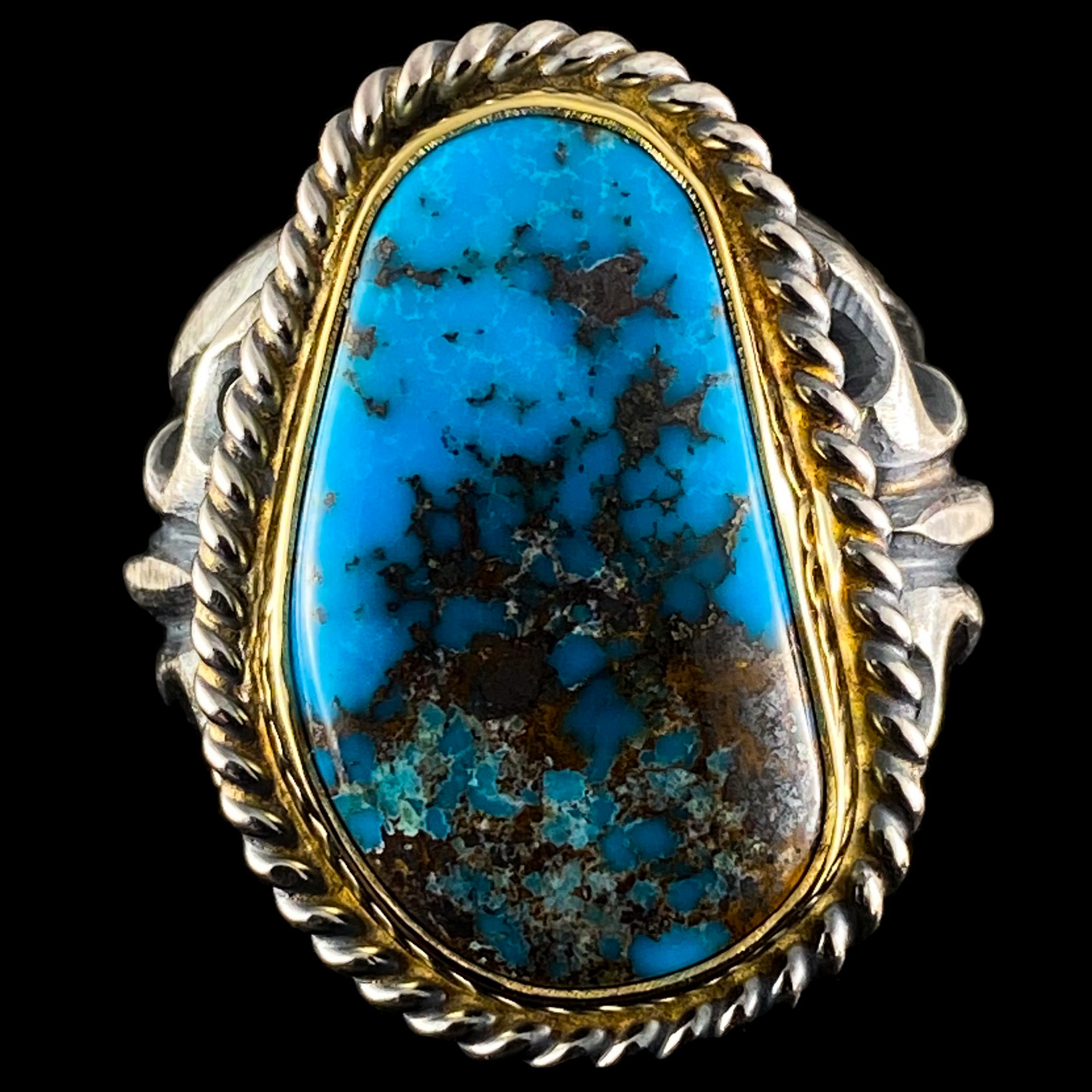 Persian Turquoise K18-bezel Original ring 275 | ターコイズ・メンズ 