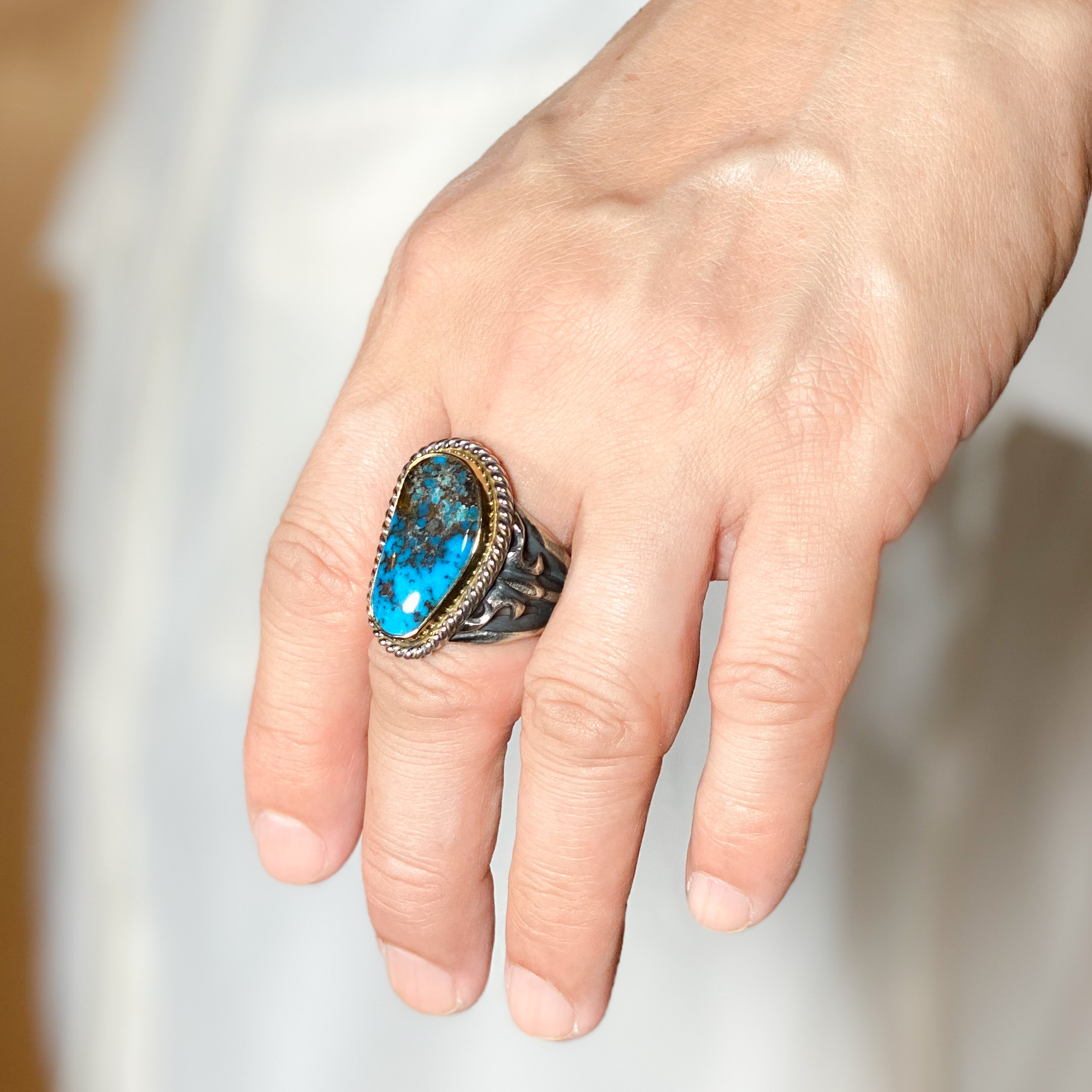 Persian Turquoise K18-bezel Original ring 275 | ターコイズ