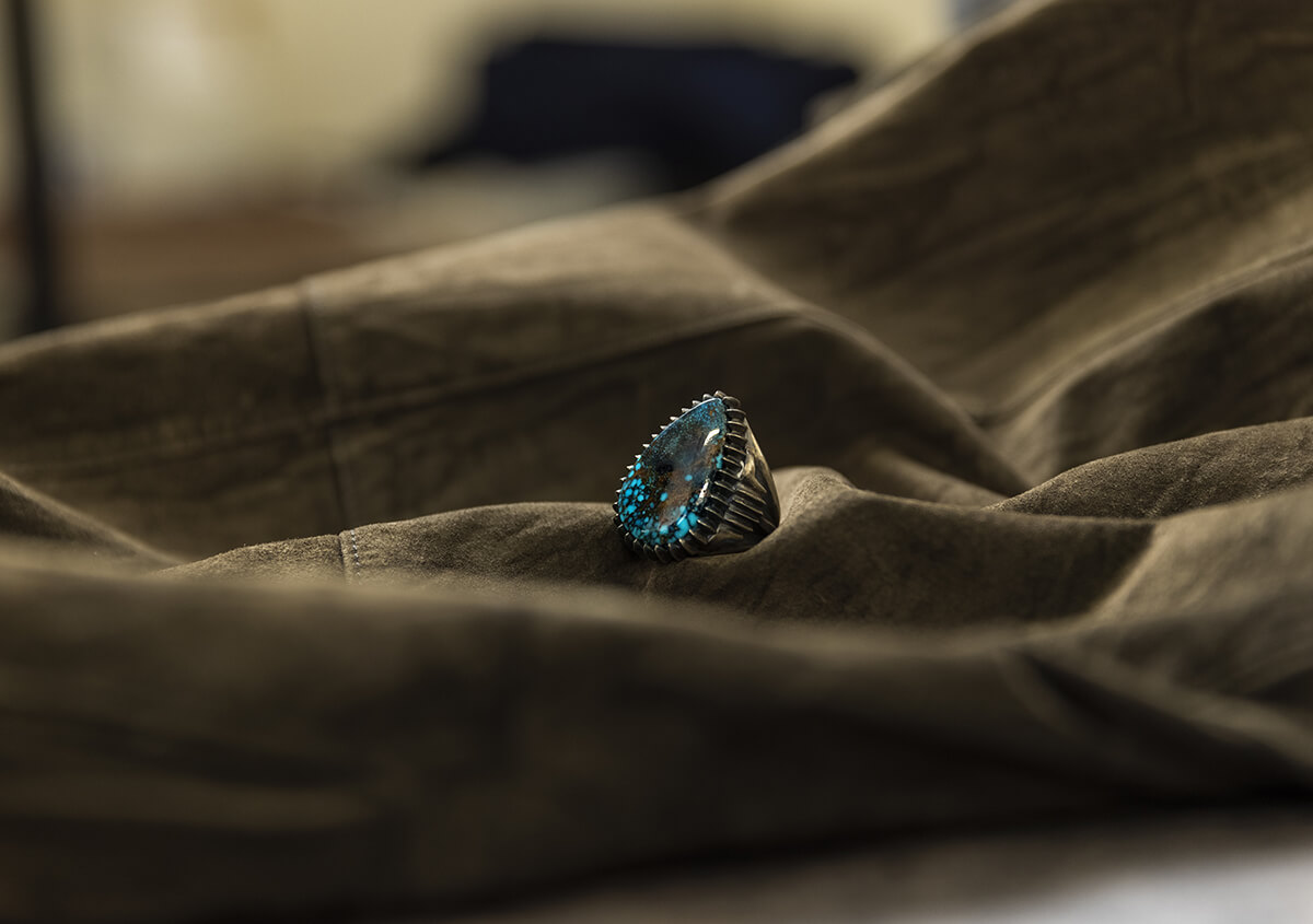 Apache Blue Original Yasu-bezel ring 271 | ターコイズ